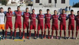 La squadra del Grottaglie in campo con il Crispiano Coppa Puglia 2018